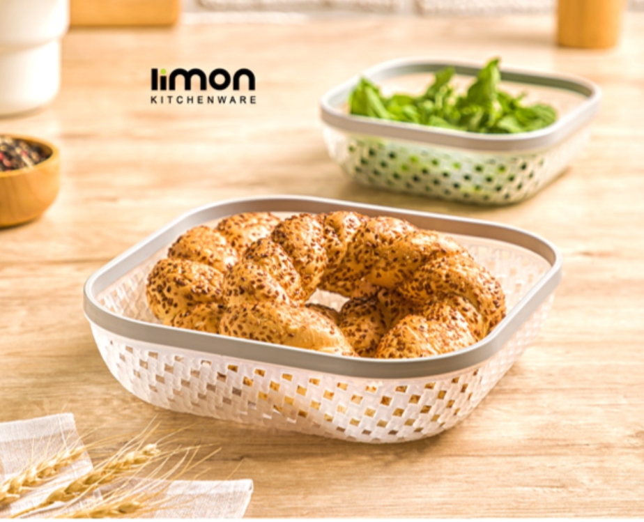 سبد نان و سبزی بزرگ طرح بافت (لیمون) ۲۱۴۲
