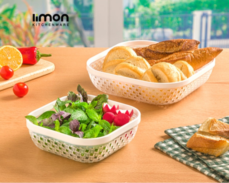 سبد نان و سبزی بزرگ طرح بافت (لیمون) ۲۱۴۲