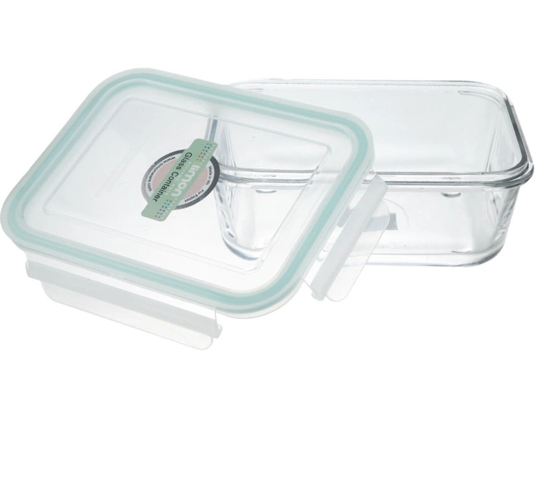 ظرف شیشه ای مستطیل 850میل(لیمون)1802