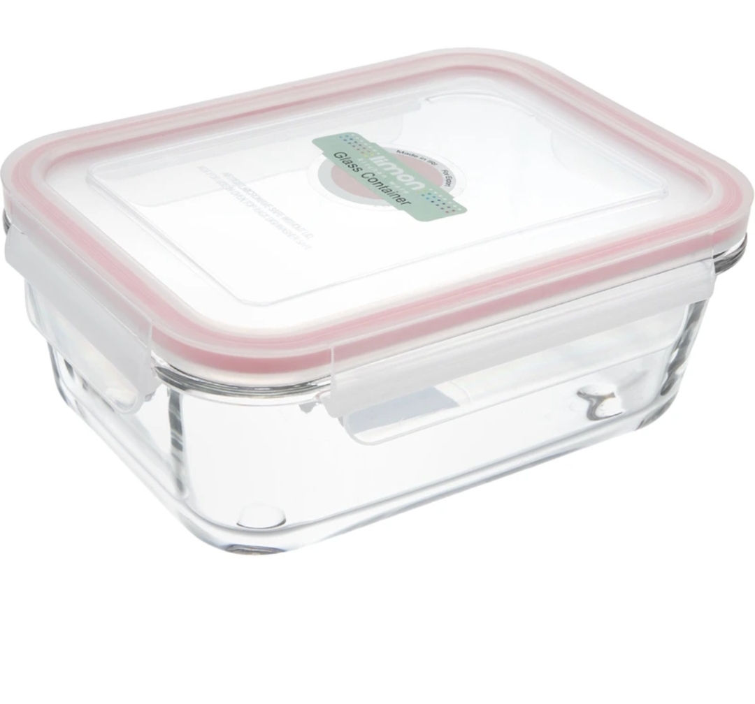 ظرف شیشه ای مستطیل 850میل(لیمون)1802