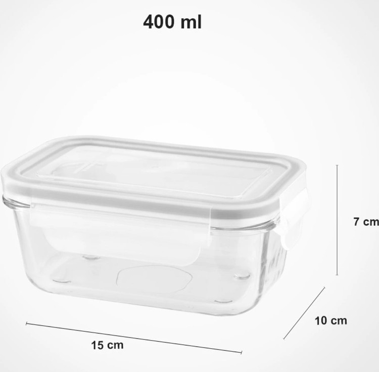 ست ظرف 3 سایز شیشه ای مستطیل(لیمون) 1806