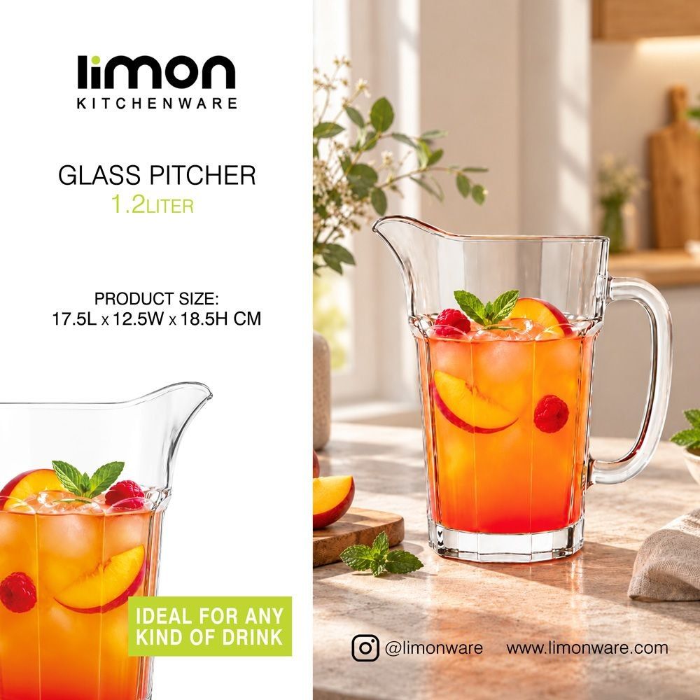 پارچ شیشه ای 1,2 لیتر(لیمون) 2526